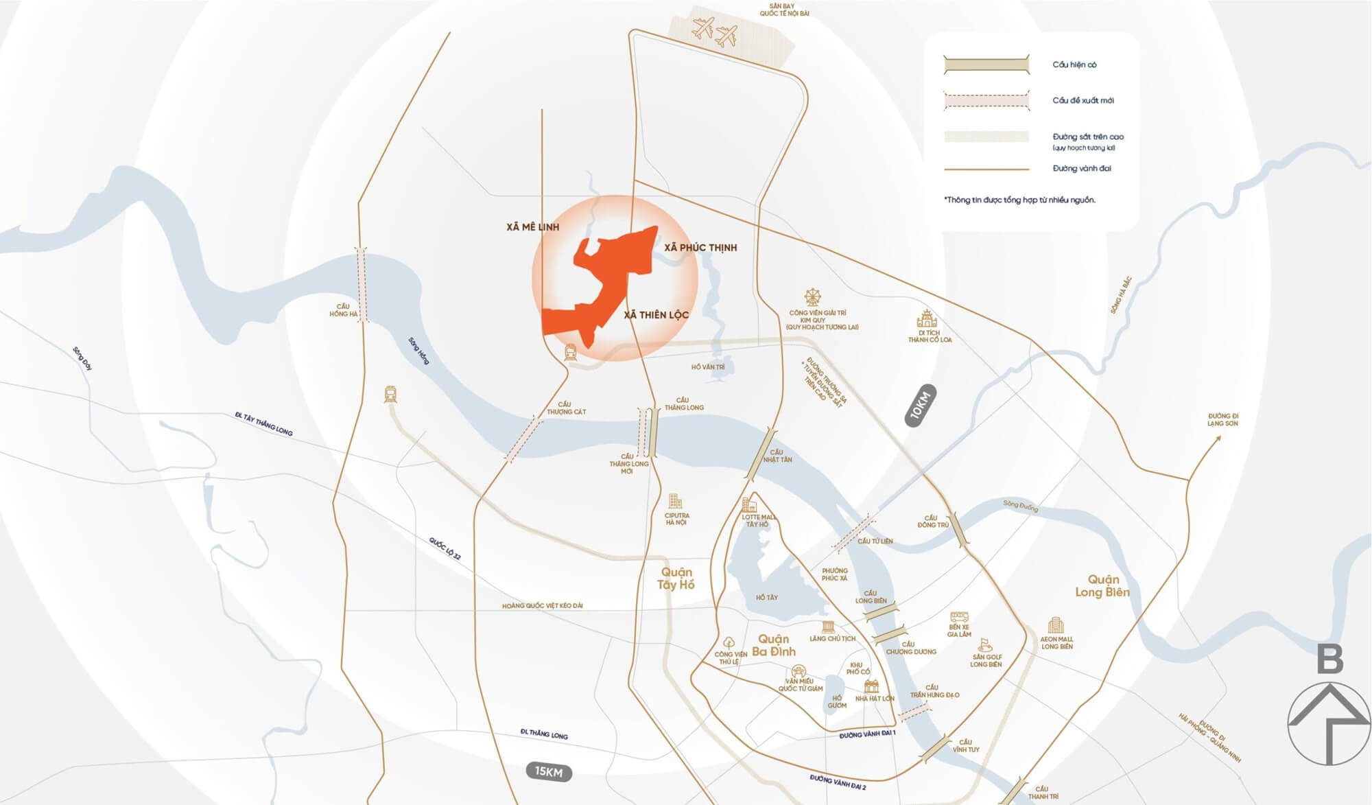 vị trí dự án handico sunshine metropolis city mê linh